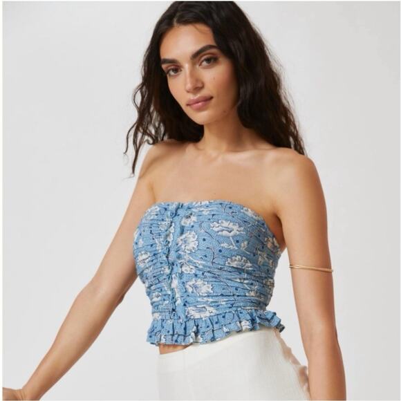 Anthropologie Tops - Forever‎ That Girl Anthropologie Smocked Tube Top Size M Boho Cottagecore NWT